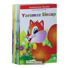 Atasözleriyle Masallar Seti Düz Yazılı 10 Kitap takım Büyük boy - Emine Korkmazer