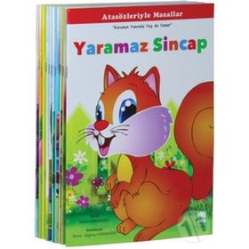 Atasözleriyle Masallar Seti Düz Yazılı 10 Kitap takım Büyük boy - Emine Korkmazer