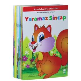 Atasözleriyle Masallar Seti Düz Yazılı 10 Kitap takım Büyük boy - Emine Korkmazer