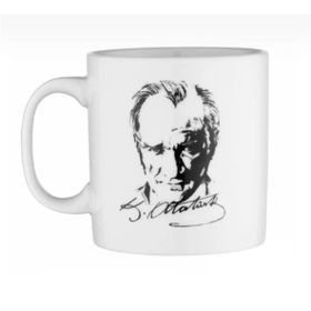 Atatürk Beyaz Baskılı Kupa