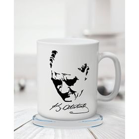 Atatürk Beyaz Baskılı Kupa