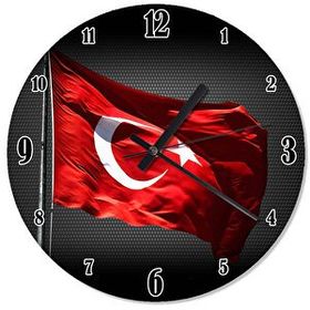 Atatürk ve Türk Bayrağı Temalı Duvar Saati