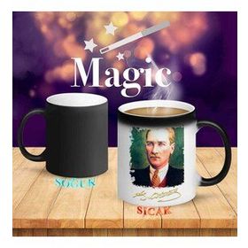 ATATURK72 Portre Mustafa Kemal Atatürk Sihirli Kupa Bardak