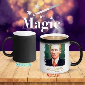 ATATURK72 Portre Mustafa Kemal Atatürk Sihirli Kupa Bardak