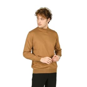 Ateş Triko 0004 Yarım Balıkçı Yaka Yün Camel Erkek Kazak