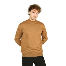 Ateş Triko 0004 Yarım Balıkçı Yaka Yün Camel Erkek Kazak