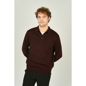 Ateş Triko 6091023 Polo Yaka Düğmeli Yün K. Bordo Erkek Kazak