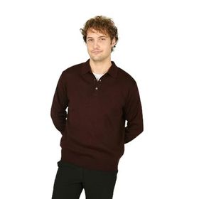 Ateş Triko 6091023 Polo Yaka Düğmeli Yün K. Bordo Erkek Kazak
