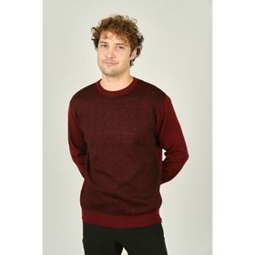 Ateş Triko 8060920243035 Bisiklet Yaka Desenli Yün Bordo Erkek Kazak