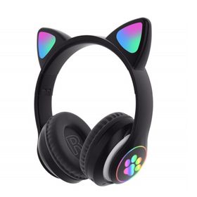 AteşTech Kart Girişli Kedi Bluetooth Yüksek Ses Akıllı Led Kulaklık