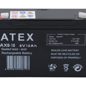 Atex AX6-12 6 V 12 Ah Amper Bakımsız Kuru Akü