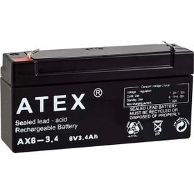 Atex AX6-3.4 6 V 3.4 Amper 12.5X6X3 CM Yatık Akü