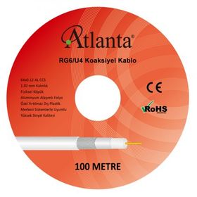 Atlanta RG6/U4 64 Tel 100 m CCS Anten Kablosu