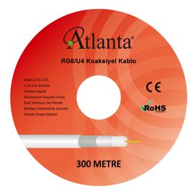 Atlanta RG6/U4 64 Tel 300 m CCS Anten Kablosu