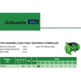 Atlantis CM20 1 HP Tek Kademeli Santrifuj Pompa