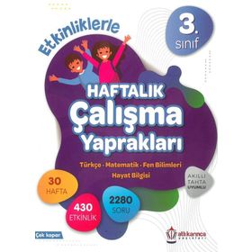 Atlıkarınca Yayınları 3. Sınıf Etkinliklerle Haftalık Çalışma Yaprakları