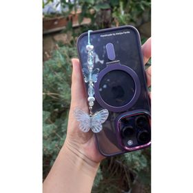 Atolye Ferda Kelebek Figürlü İncili Telefon Charmı