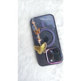 Atolye Ferda Kelebek Figürlü İncili Telefon Charmı