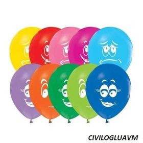 Atom 100'lü Gülen Yüz Baskılı Balon