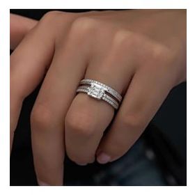 Ats Silver YZK14277 Baget Taşlı Kadın Gümüş Yüzük