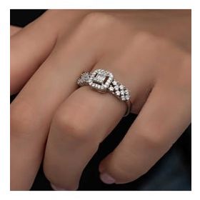 Ats Silver YZK14277 Baget Taşlı Kadın Gümüş Yüzük