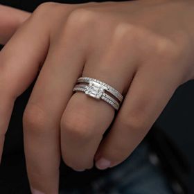 Ats Silver YZK14277 Baget Taşlı Kadın Gümüş Yüzük
