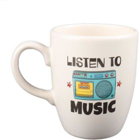 Attach Beyaz Listen To Music Baskılı Kupa