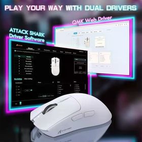 Attack Shark X1 Beyaz Şarj İstasyonlu Kablolu/Kablosuz Dokunmatik Gaming Mouse