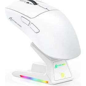 Attack Shark X1 Beyaz Şarj İstasyonlu Kablolu/Kablosuz Dokunmatik Gaming Mouse