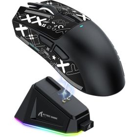 Attack Shark X11 Beyaz Şarj İstasyonlu Optik Kablolu/Kablosuz Gaming Mouse