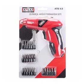 Attlas TR204 Atb 4.8v 25 Parça Metal Kutu Şarjlı Tornavida Seti