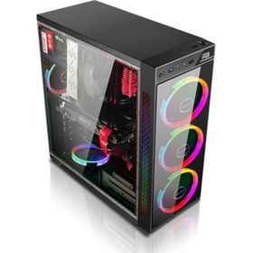 ATX PowerBoost VK-C12B Tempered Glass RGB Fan Siyah Kasa PSU Yok