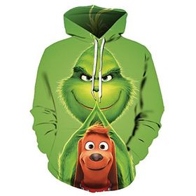 AubnICO Renk8 3D Baskılı Yeşil Noel Kostümü Kadın ve Erkek Sweatshirt