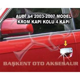 Audi A4 2003 2007 Paslanmaz Çelik 4 Kapı Krom Kapı Kolu