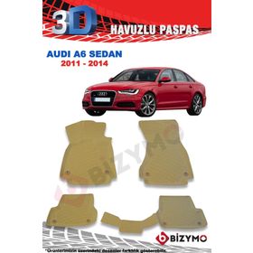 Audi A6 Sedan 2005-2011 Premium 3D Bej Havuzlu Oto Paspas Bizymo