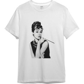 Audrey Hepburn 001 Beyaz Kadın T-shirt