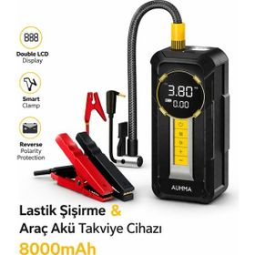 Auhma A8899 80000mAh Powerbank 150 PSI 1000A LED Fener Akü Takviye Cihazı Hava Kompresörü