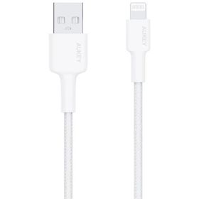Aukey CB-BAL7-WH 0.9 mt Naylon Örgülü USB-A Lightning Kablosu