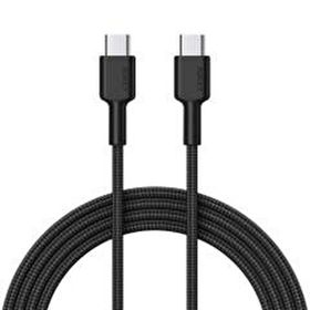 Aukey CB-CD45-BK 0.9 mt Siyah Naylon Örgülü Type-C to Type-C Şarj Kablosu