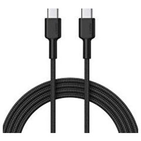 Aukey CB-CD45-BK 0.9 mt Siyah Naylon Örgülü Type-C to Type-C Şarj Kablosu