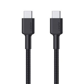 Aukey CB-CD45-BK 0.9 mt Siyah Naylon Örgülü Type-C to Type-C Şarj Kablosu