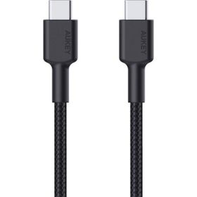 Aukey CB-CD45-BK 0.9 mt Siyah Naylon Örgülü Type-C to Type-C Şarj Kablosu