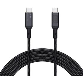 Aukey CB-MCC102-BK 1.8 mt 100W Naylon Örgülü 5A 480 Mbps Type-C to Type-C LCD Ekranlı Kablo