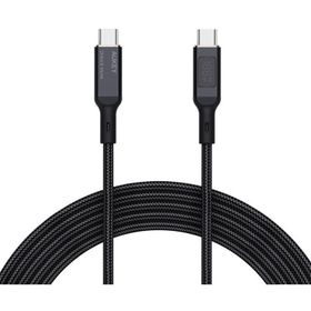 Aukey CB-MCC102-BK 1.8 mt 100W Naylon Örgülü 5A 480 Mbps Type-C to Type-C LCD Ekranlı Kablo
