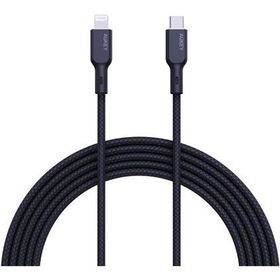 Aukey CB-NCL1-BK 1.8 mt Naylon Örgülü 3A 480 Mbps Type-C Lightning Kablosu