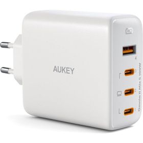 Aukey Pa-B7S-Wh 100W Dört Bağlantı Noktalı Pd Gan Duvar Şarj Cihazı Çoklayıcı & Dağıtıcı