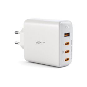 Aukey Pa-B7S-Wh 100W Dört Bağlantı Noktalı Pd Gan Duvar Şarj Cihazı Çoklayıcı & Dağıtıcı