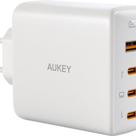 Aukey Pa-B7S-Wh 100W Dört Bağlantı Noktalı Pd Gan Duvar Şarj Cihazı Çoklayıcı & Dağıtıcı