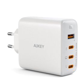 Aukey Pa-B7S-Wh 100W Dört Bağlantı Noktalı Pd Gan Duvar Şarj Cihazı Çoklayıcı & Dağıtıcı
