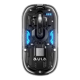 Aula AM210 Dual Mode Bluetooth ve Kablosuz 1600DPI Rgb Şeffaf Şarjlı Mouse